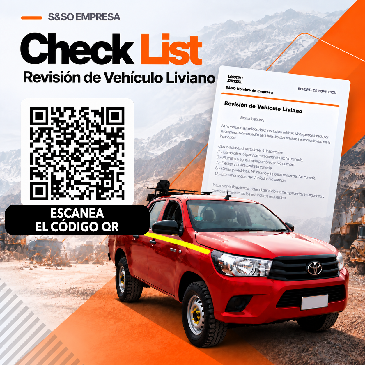 Sistema digital Check List VL para inspección de vehículos livianos
